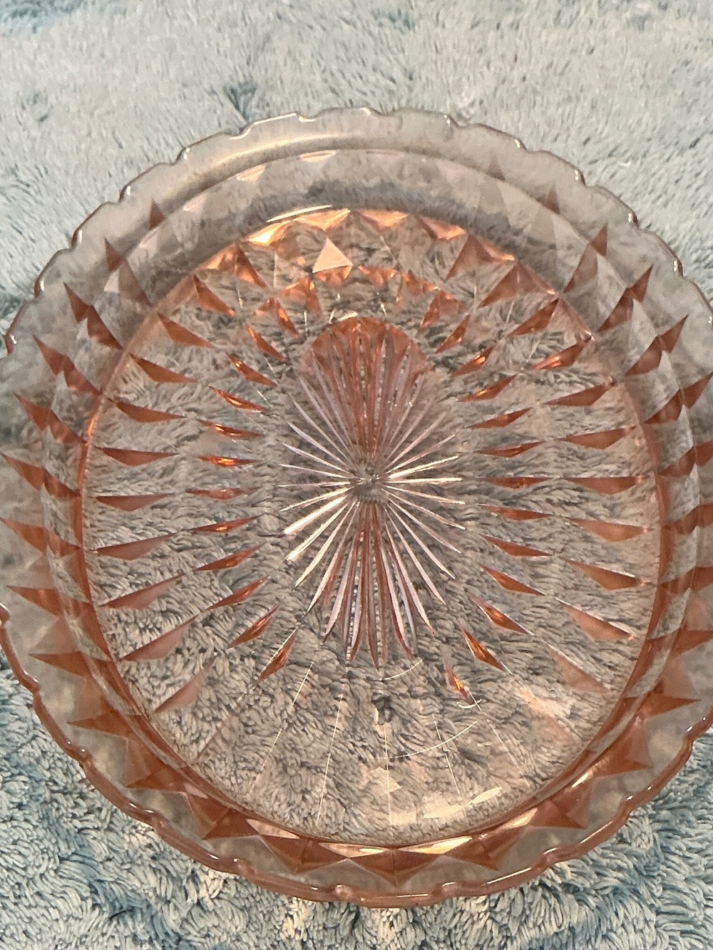 Jeannette Glass Company Windsor Pink Depression Serving Platter